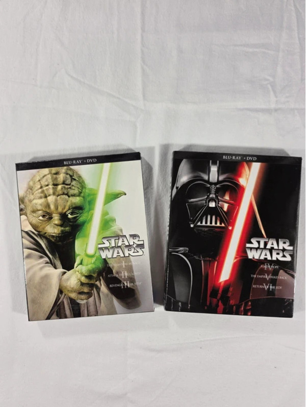 Star Wars Prequel & Original Trilogy Blu-Ray + DVD 12-Disc Combo Box Sets Lot